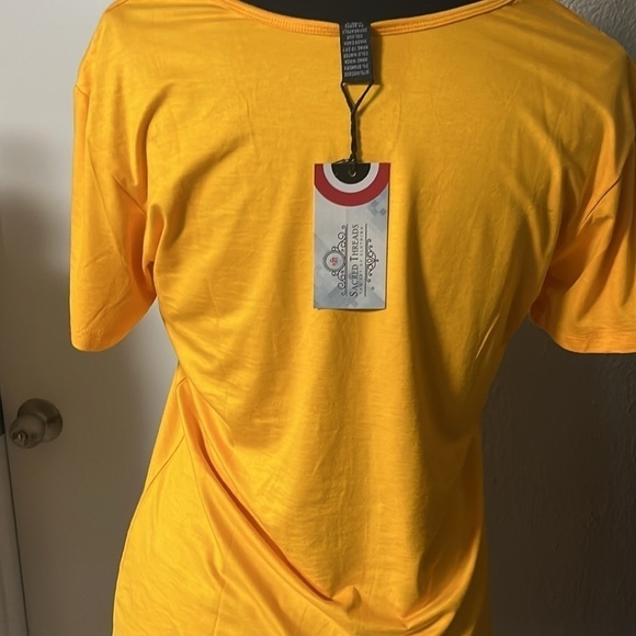 NWT yellow one size tshirt viscose and spandex - Picture 4 of 6